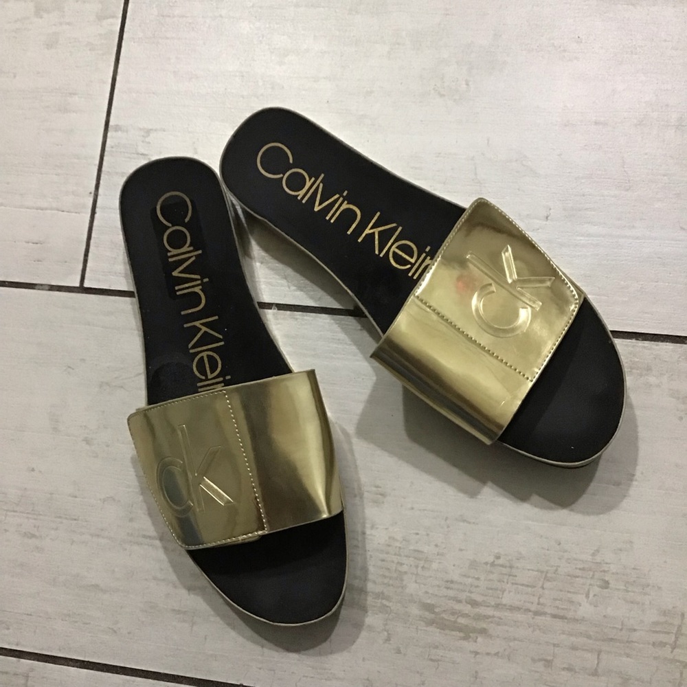 Calvin Klein Gold Sandals Low platform